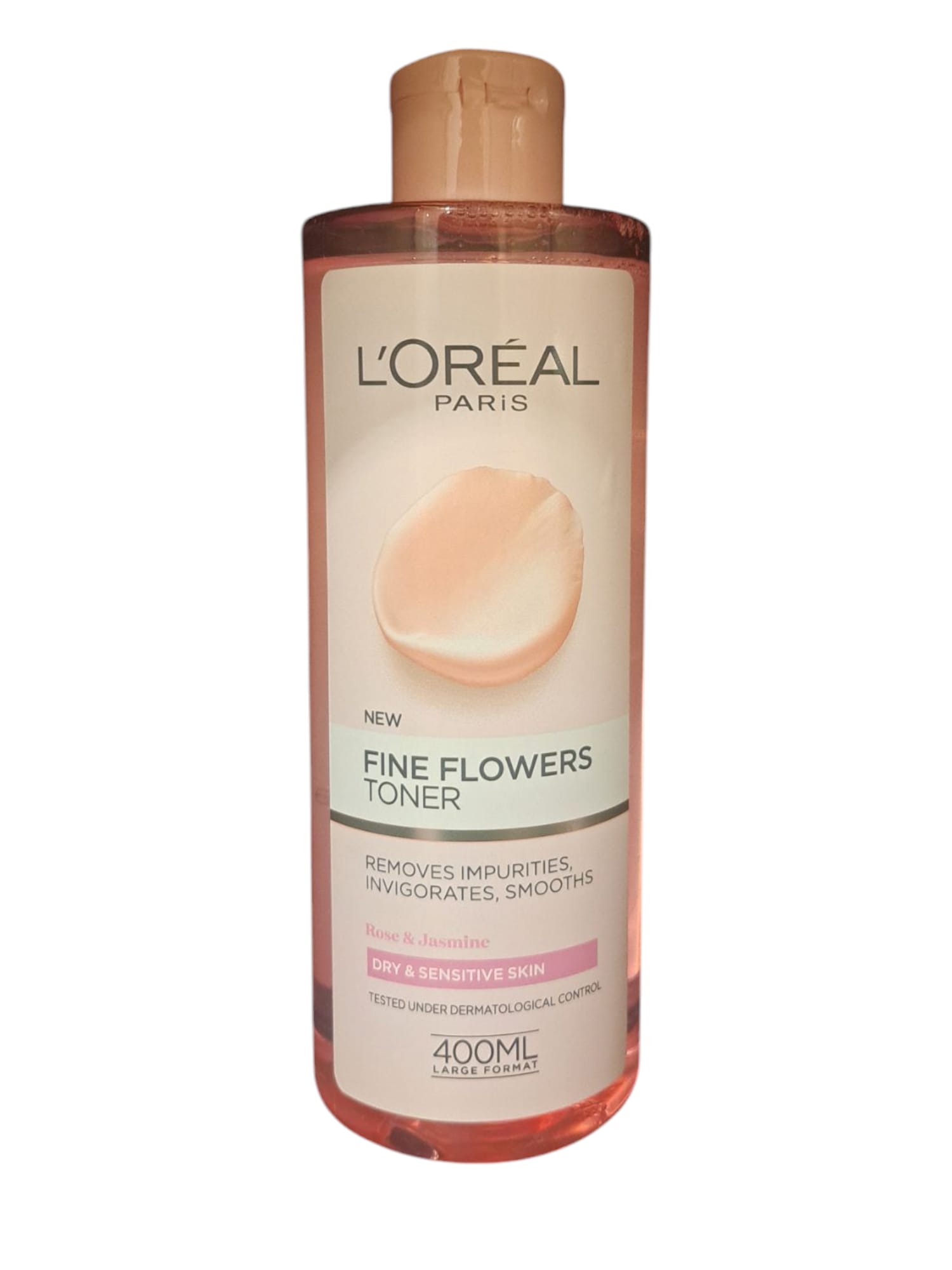 Where Science Meets Beauty Product L'oreal Fine flowers Toner, rose and Jasmin, dry and sensitive skin, 400mL