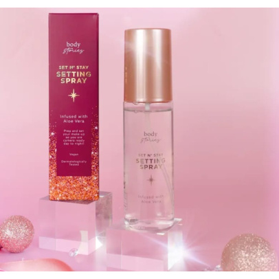 Where Science Meets Beauty Page cosmetics Body Stories Set N Stay Setting Spray