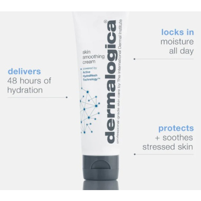 Where Science Meets Beauty Page cosmetics Dermalogica Skin Smoothing Cream Moisturiser with Active HydraMesh Technology 48-hour hydration