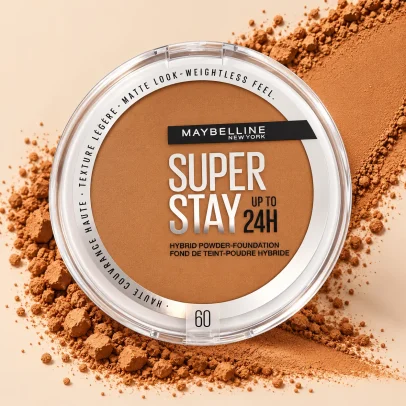 Maybelline SuperStay 24H Hybrid Powder Foundation 60 Caramel open compact